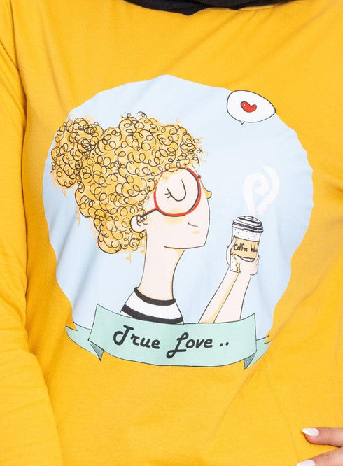 Sun Flower Printed Long - Sleeve Design 30 - Khotwh